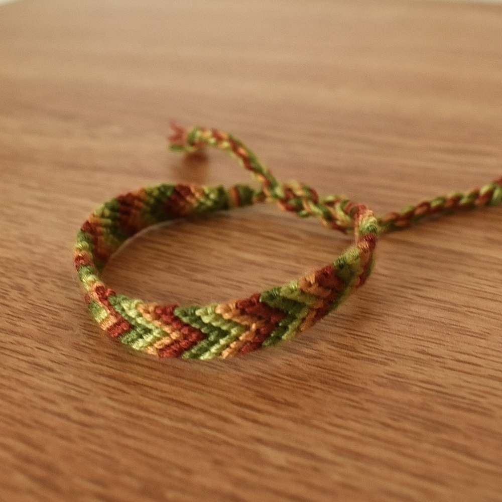 Handmade Chevron Woven Bracelet OS Green Red Women Christmas Friendship Anklet